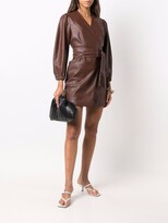 Thumbnail for your product : Pinko Faux Leather Belted Wrap Dress