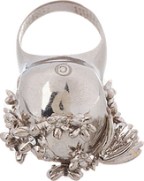 Thumbnail for your product : Alexander McQueen Silver Skull & Flower Ring