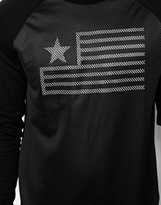 Thumbnail for your product : ASOS Sweatshirt With Flag Print And Mesh Panel