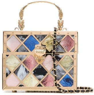 Foiosoh Shoulder Bag Black Gold Mosaic Background Tote Bag Chain Bag Cross  Body Handbag Purse for Women