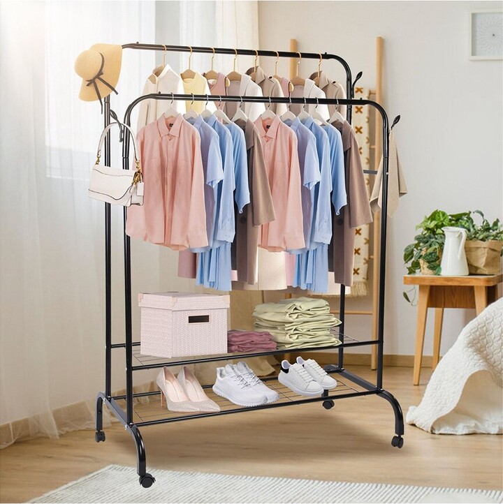 Fresh Fab Finds 2-Rail Garment Hanging Rack - ShopStyle Umbrella Stands