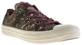 Thumbnail for your product : Converse womens burgundy all star oxford photo feathers trainers