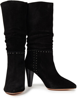 BA&SH Clem Gathered Studded Suede Boots