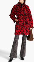 Thumbnail for your product : Diane von Furstenberg Manon belted leopard-print brushed wool-blend felt coat