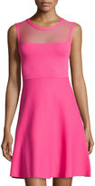 Thumbnail for your product : Line Ponte Mesh-Inset Dress, Bright Pink