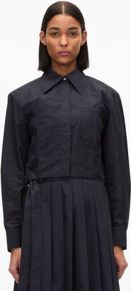 Cropped Shirt With Shoulder Pads in MIDNIGHT