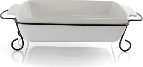 Gibson Elite GibsonElite2PieceRectangle15.5InchStonewareBakewarewithMetalRack