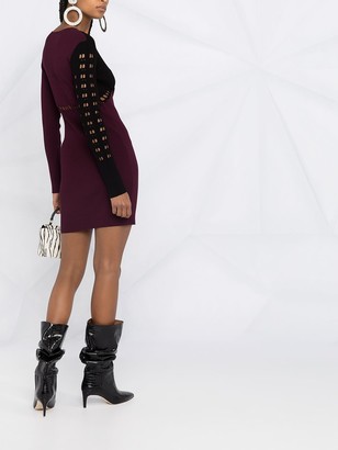 Just Cavalli Perforated Ribbed-Knit Dress