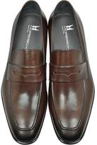 Thumbnail for your product : Moreschi Liegi Dark Brown Buffalo Leather Loafer w/Rubber Sole