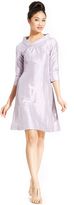 Thumbnail for your product : B Michael Three-Quarter-Sleeve Collared Silk Dress