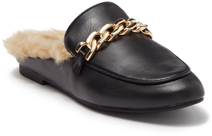 Steve Madden Feleti Faux Fur Lined Leather Loafer Mule - ShopStyle