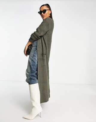 Parisian long cardigan with pockets in charcoal