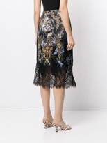 Thumbnail for your product : Camilla Lace-Trimmed Floral-Baroque Print Silk Skirt