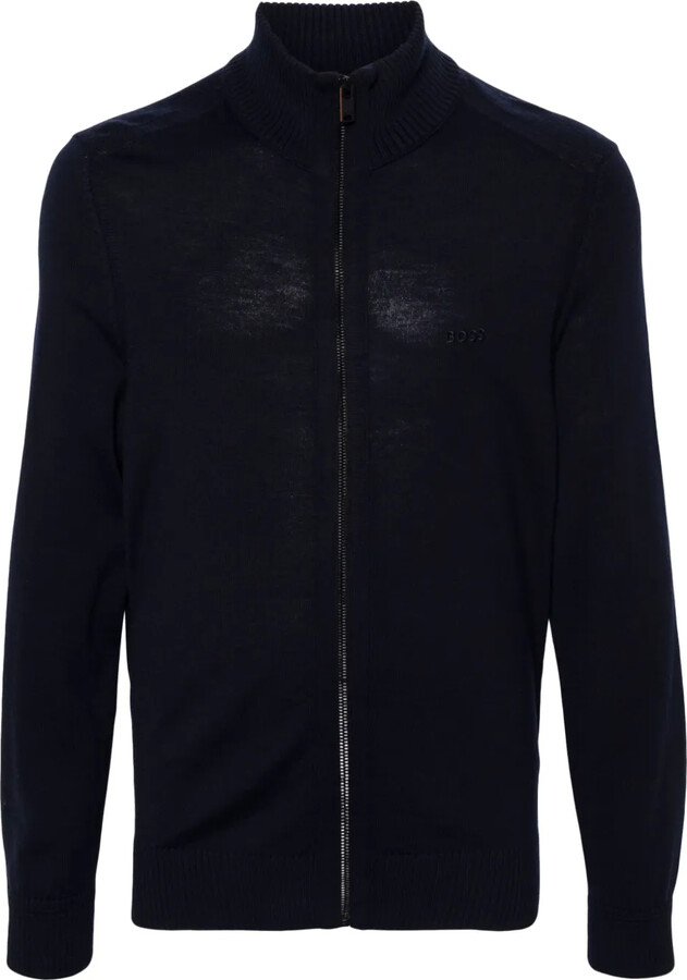 HUGO BOSS Logo-Embroidered Cardigan