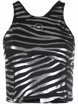 Thumbnail for your product : adidas by Stella McCartney Zebra-Pint Cropped Top