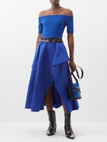 Thumbnail for your product : Alexander McQueen Off-the-shoulder Jersey Top - Blue