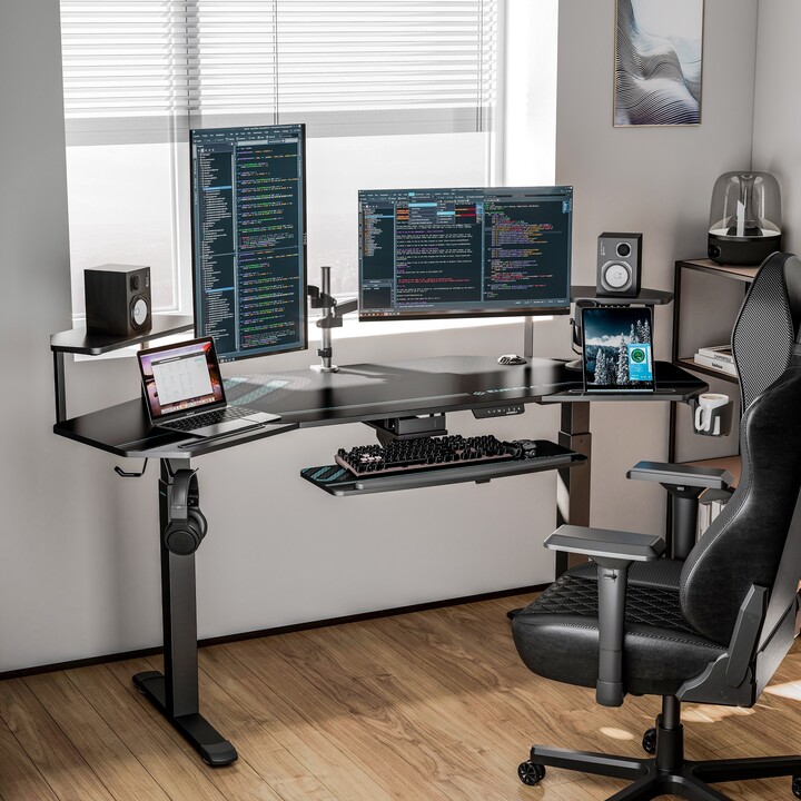 Eureka Ergonomic Eureka 72" Black Computer Desk Gaming Standing Desk
