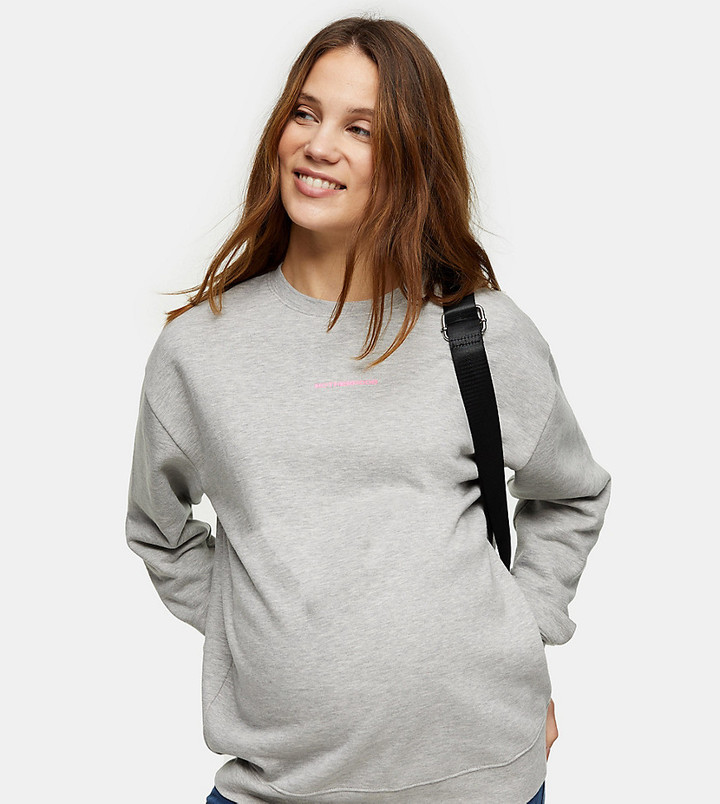 Topshop Maternity 'motherhood' sweatshirt in gray - ShopStyle