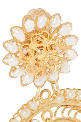 Mercedes Salazar Gold-plated Pearl Clip Earrings