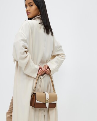 Michael Kors Women's Brown Cross-body bags - Greenwich Medium Color-Block Saffiano Leather Shoulder Bag