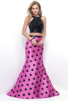 Thumbnail for your product : Blush by Alexia Designs Blush - Sequined High Neck Printed Mikado Trumpet Dress 11225