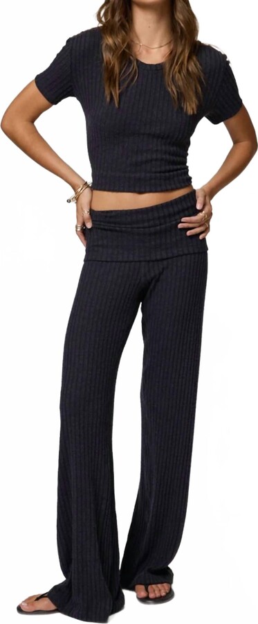 Stillwater Hygge Fold Over Pant In Coal