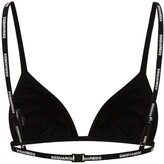 Thumbnail for your product : DSQUARED2 Logo Print Lycra Triangle Bikini Top