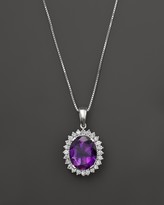 Thumbnail for your product : Bloomingdale's Amethyst and Diamond Oval Necklace in 14K White Gold, 16