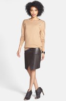 Thumbnail for your product : Halogen Seamed Leather Pencil Skirt (Regular & Petite)