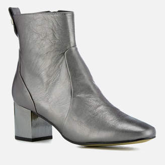 Carvela Women's Strudel Leather Heeled Ankle Boots - Gunmetal