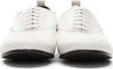 Thumbnail for your product : Comme des Garcons White Distressed Leather Oxford Flats