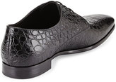 Thumbnail for your product : Giorgio Armani Embossed-Calfskin Lace-Up, Black