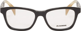 Thumbnail for your product : Jil Sander Black & Bone Trapezoidal Optical Glasses