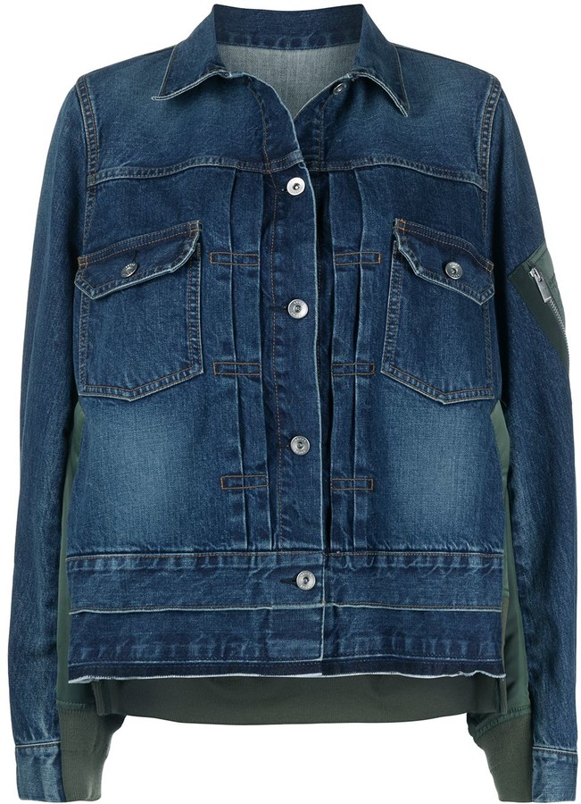panel denim bomber jacket