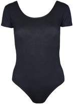 Thumbnail for your product : Generic Women's Short Sleeve Scoop Neck Snap Crotch Leotard Bodysuit 7 Colors (L/XL, )