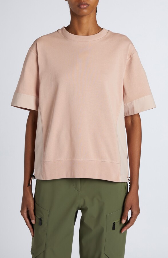 MONCLER GRENOBLE Logo Drawcord Hem Cotton T-Shirt