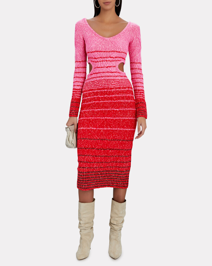 STAUD Eleanor CutOut CableKnit Midi Dress ShopStyle