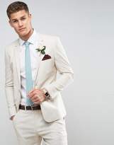 Thumbnail for your product : ASOS Wedding Super Skinny Suit Jacket In Stone Stretch Linen Cotton