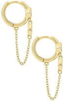 Thumbnail for your product : Adina's Jewels Bezel Evil Eye Chain Huggies