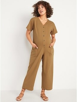 Old Navy Maternity Short-Sleeve Utility Jumpsuit - ShopStyle