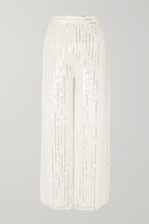 Thumbnail for your product : Temperley London Neri Sequin-embellished Crepe Wide-leg Pants - Ivory