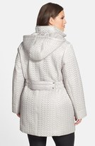 Thumbnail for your product : Laundry by Shelli Segal Packable Hooded Metallic Puffer Coat (Plus Size)