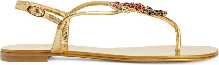 Giuseppe Zanotti Tropical Beach leather flat sandals