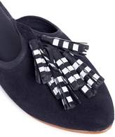 Thumbnail for your product : Figue Stripe tassel suede slides