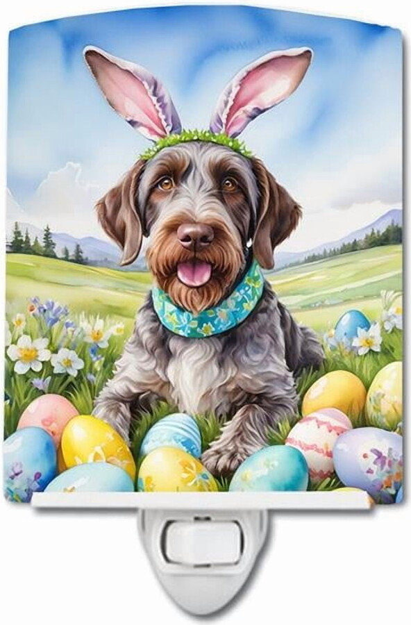 Caroline's Treasures German Wirehaired Pointer Easter Egg Hunt Ceramic Night Light 4 in x 6 in