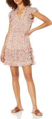 Rebecca Taylor Women's Sleeveless Floral Ruffle Mini Dress