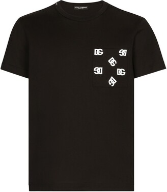 Mens Clothing T-shirts Short sleeve t-shirts Studs And Print in Black for Men Dolce & Gabbana Cotton T-shirt With Rips 