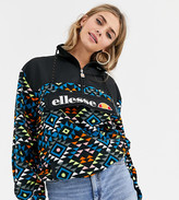 Thumbnail for your product : Ellesse half zip sweatshirt in geo print fleece