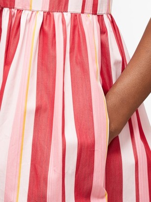 Marni Striped Cotton-poplin Midi Dress - Pink Multi