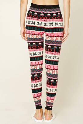 Forever 21 Holiday Print Sweater Leggings
